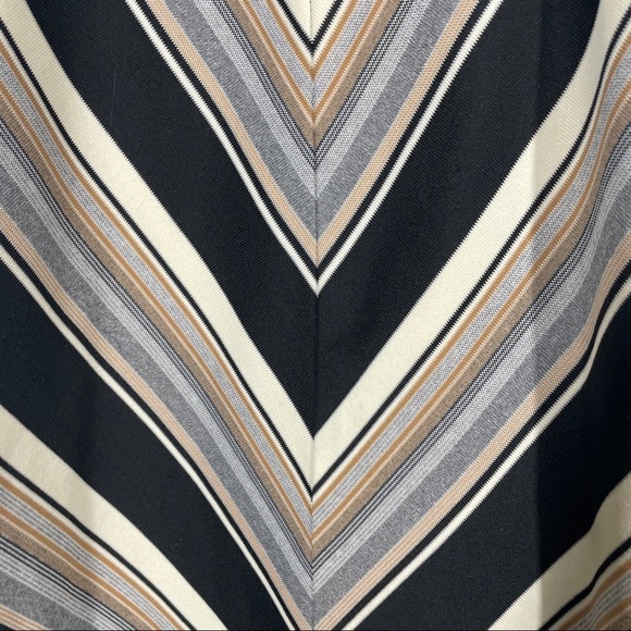 VINTAGE Black and Brown Striped Unlined Skirt Size 11/12 (XS) - Picture 3 of 9